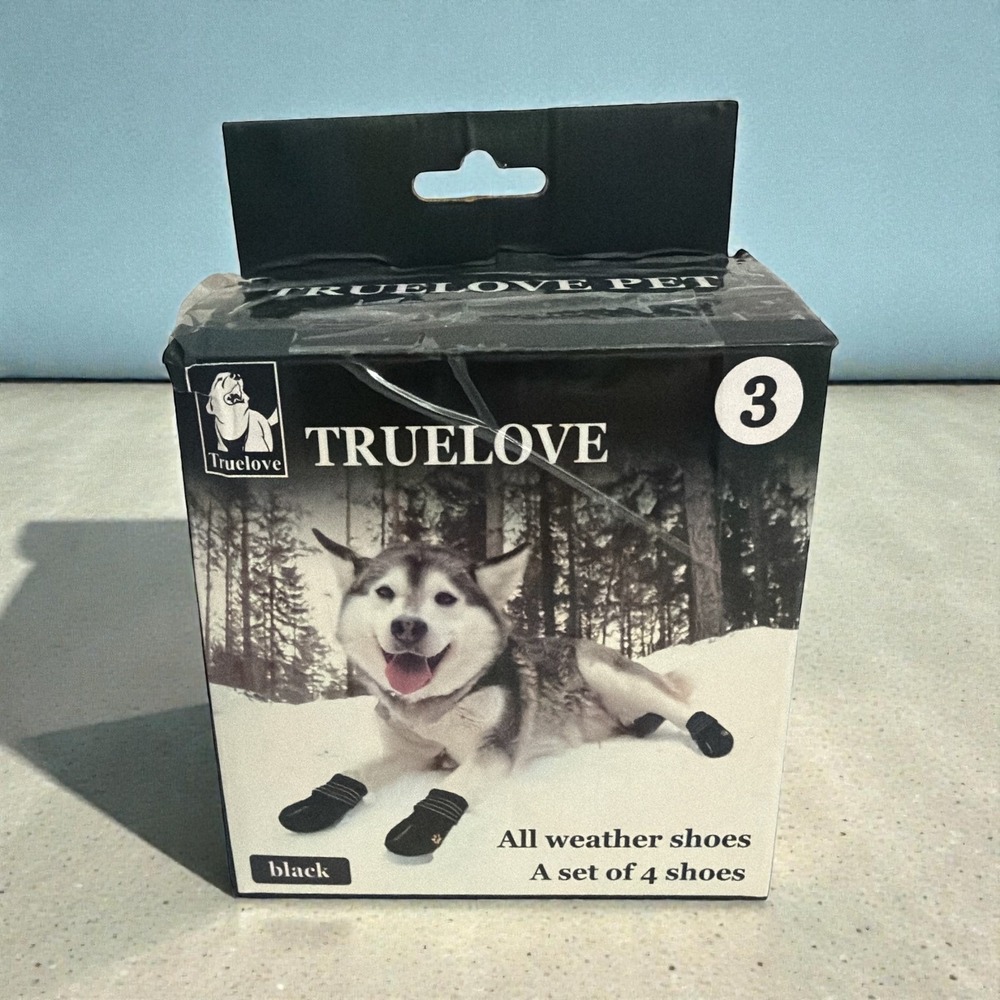 Truelove Pet All‎ Weather Dog Shoes Black Size 3 Reflective Boots Jack Russell